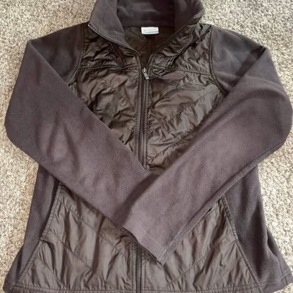 Fall Columbia Brown Quilted Fleece Hybrid Jacket
